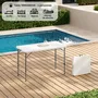 Terranova - Table de réception pliante - Blanche - Structure acier et Plateau PEHD - 122x60.5xH74 cm - 4 personnes - 2 hauteurs réglables