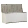 Plastiken Coffre de rangement 450L, usage intérieur et extérieur, avec roulettes et système de verrouillage, couleur beige