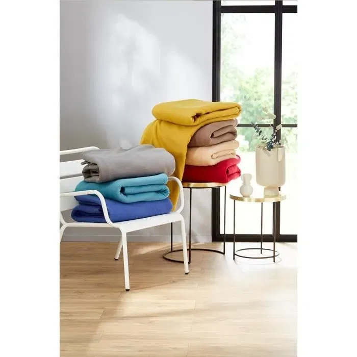 Toison D'Or - Couverture polaire Poleco - 220x240 cm - Chocolat - Douce, confortable et anti-bouloches - Pour lit