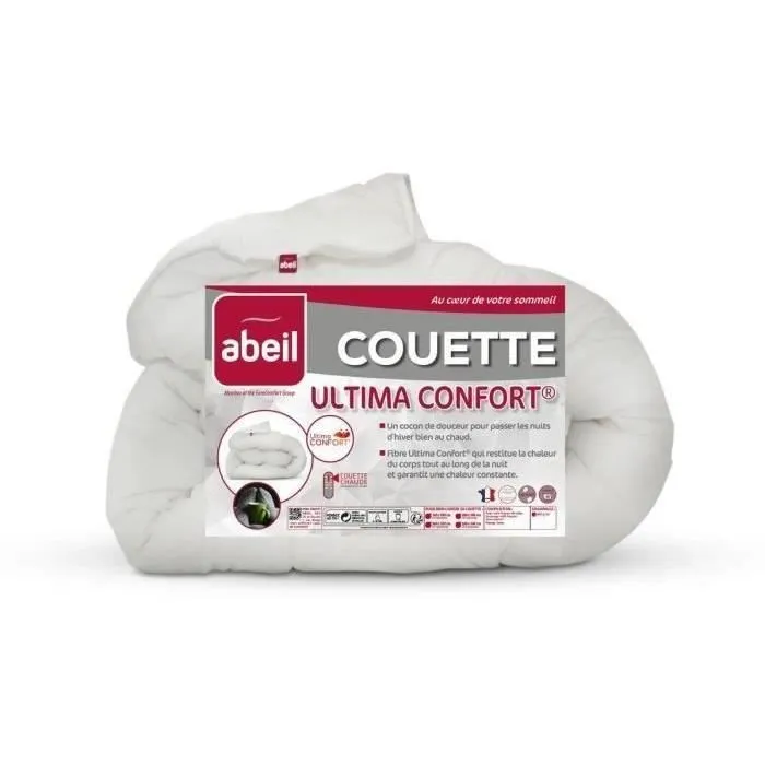 Abeil Couette Chaude Hiver Ultima Confort 450 - Couette Chaude en Fibre Synthétique 140 x 200 cm pour Personnes Frileuses