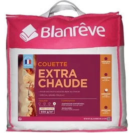 Blanreve Couette Extra Chaude en Microfibre 500 g/m² - Blanc, 220 x 240 cm - Pour Nuits Froides - Lavable en Machine