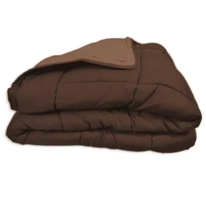 Toison D'Or Calgary Couette Bicolore Choco et Moka Microfibre 400 g/m² 200 x 200 cm avec Certification OEKO-TEX et STOPFLAM