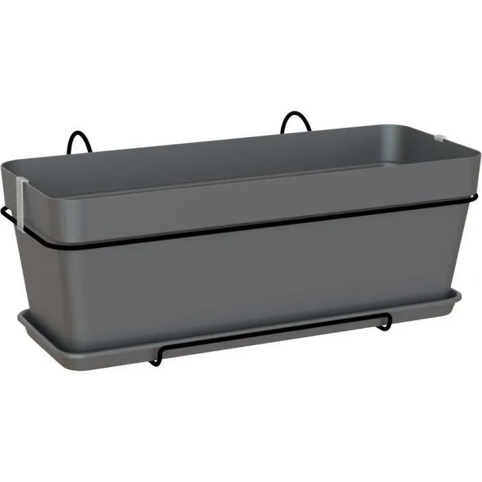 Artevasi Jardinière Kit CAPRI 50 cm Anthracite - 50.2 x 28.5 x H 20.7 cm - 1.54 L - Plastique Rectangulaire Percée Artevasi Jardinière Kit CAPRI 50 cm Anthracite - 50.2 x 28.5 x H 20.7 cm - 1.54 L - Plastique Rectangulaire Percée