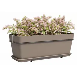 Artevasi Jardinière Kit CAPRI en Plastique, Rectangulaire, Dimensions 50.2 x 28.5 x 20.7 cm, Couleur Taupe