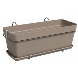 Artevasi Jardinière Kit CAPRI en Plastique, Rectangulaire, Dimensions 50.2 x 28.5 x 20.7 cm, Couleur Taupe
