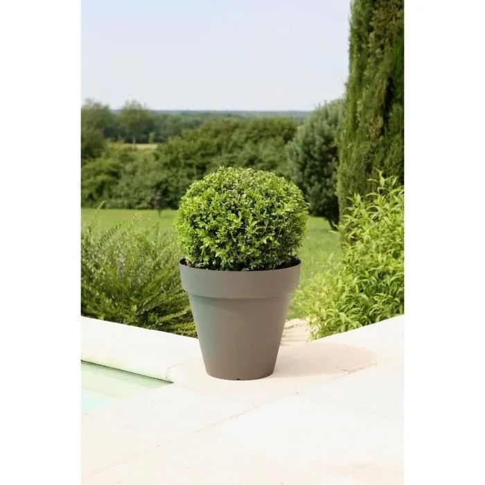 Riviera Soleilla Pot de fleurs rond Ø 59 x 53,6 cm Gris pailleté 83 litres Polypropylène