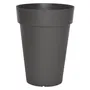 Riviera Pot de fleurs Soleilla Rond avec réserve d'eau, Ø 50 x H 66 cm, couleur gris pailleté, 71 litres, polypropylène