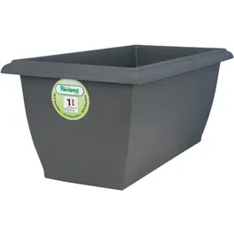 RIVIERA Jardinier Rectangulaire Evolution - Plastique Résistant Gel/UV - 78.5 * 39 * 31.5 cm (64 L) - Gris
