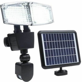 Lumi Jardin Projecteur solaire 2 têtes LED Douglas blanc et noir 1200 Lm