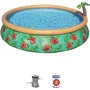 Bestway Kit Piscine Hors Sol Autoportante Ronde Fast Set, 457 x 84 cm, 9677 L, avec Pompe de Filtration et Accessoires