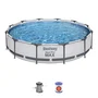 Bestway Steel Pro Max 366 x 76 cm Kit Piscine Hors Sol Tubulaire Ronde avec Pompe de Filtration et Cartouche - Liner Duraplus