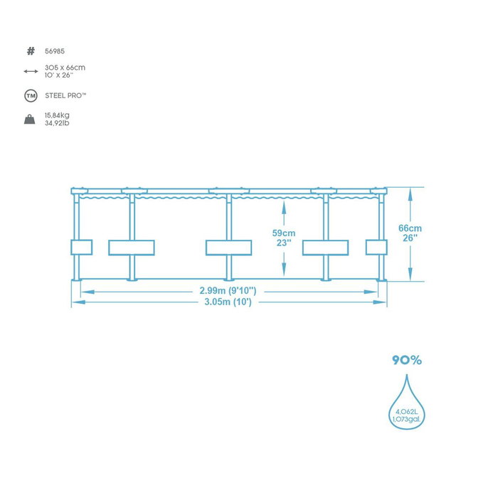 Bestway Piscine hors sol Steel Pro ronde avec décor animaux du monde