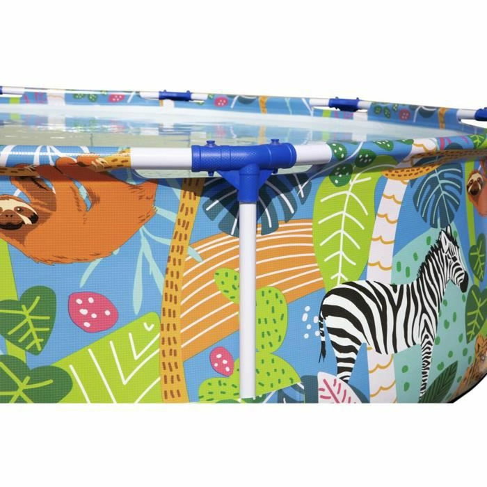 Bestway Piscine hors sol Steel Pro ronde avec décor animaux du monde