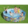 Bestway Piscine hors sol Steel Pro ronde avec décor animaux du monde