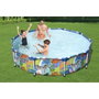 Bestway Piscine hors sol Steel Pro ronde avec décor animaux du monde