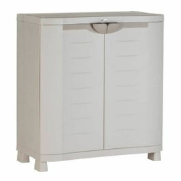 Plastiken Armoire basse de rangement en résine Space SAVER beige