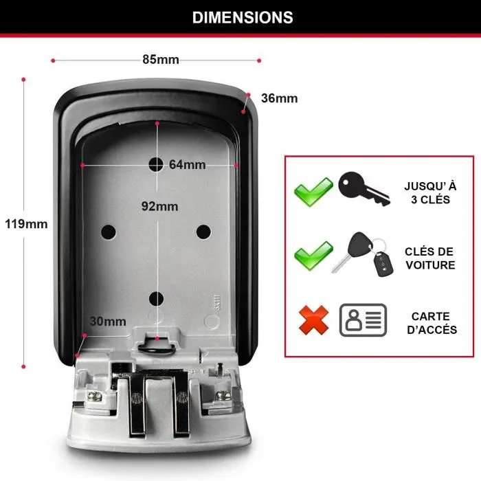 Master Lock Boîte à clés sécurisée Select Access 5401EURD - Fixation murale - Partage de clés sécurisé pour Airbnb et location