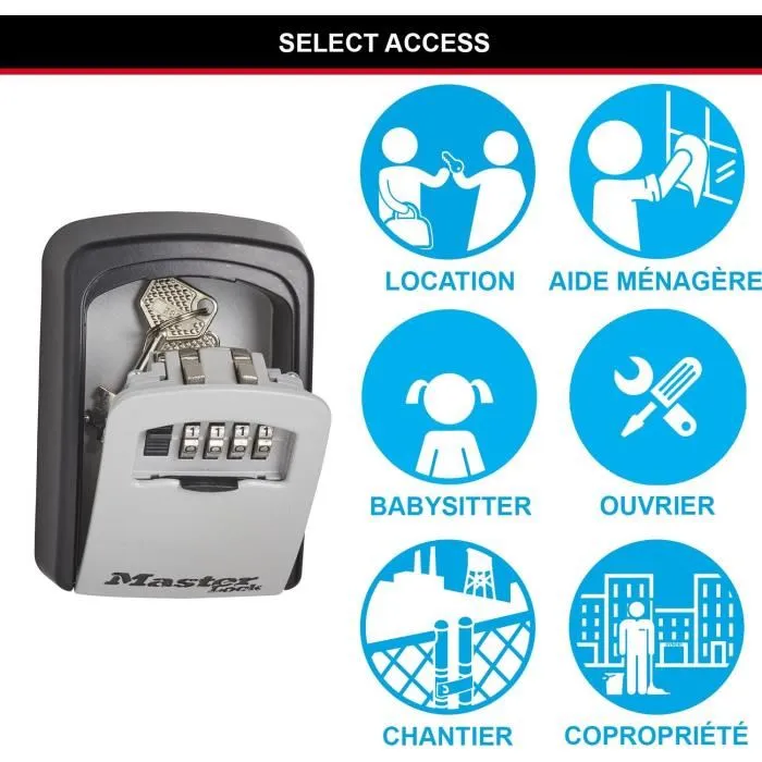 Master Lock Boîte à clés sécurisée Select Access 5401EURD - Fixation murale - Partage de clés sécurisé pour Airbnb et location