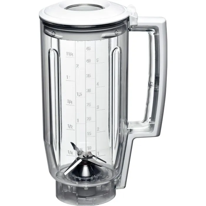 Bosch MUZ5MX1 Mixeur classique, accessoire pour robots Kitchen Machine MUM5, en plastique blanc et transparent Bosch MUZ5MX1 Mixeur classique, accessoire pour robots Kitchen Machine MUM5, en plastique blanc et transparent