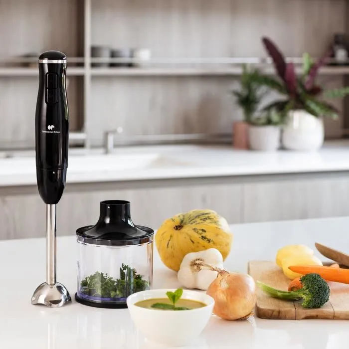 Continental Edison Mixeur plongeant CEHB01 Noir - 400W - Verre doseur 550 ml - 2 vitesses