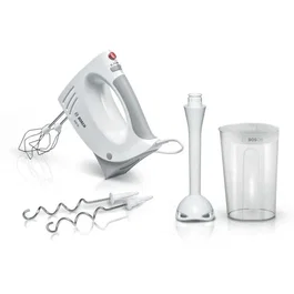Bosch MFQ3540 - Mixeur plongeant / batteur 450W, 5 vitesses, avec fouets, crochets pétrisseurs, accessoire mixeur et bol