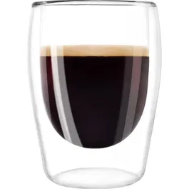 Melitta Lot de 2 Verres à Café Expresso 80 ml en Borosilicate Transparent, Double Paroi, Résistants, Compatibles Lave-Vaisselle