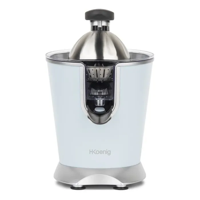 H.Koenig AGR86 Presse-agrumes électrique avec bras articulé pour jus savoureux, design moderne et corps en inox, presse-agrumes professionnel
