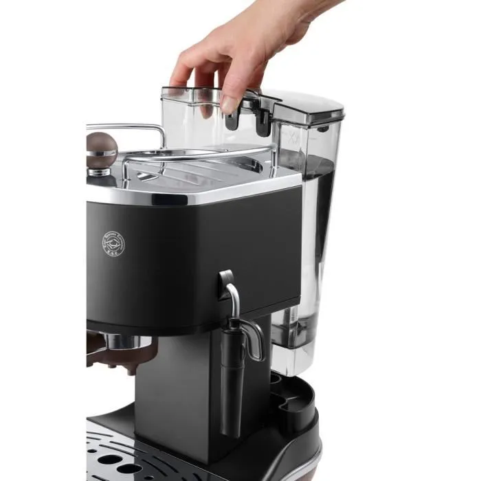 De'Longhi Icona Vintage ECOV311.BK - Machine à expresso manuelle 2 en 1 (Café moulu ou Dosettes ESE), Noir