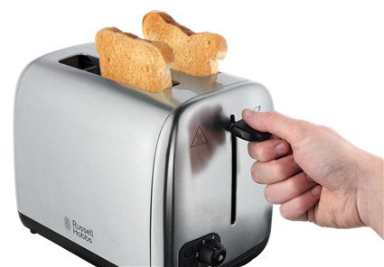 Russell Hobbs 24080-56 Tostador Adventure - Tostador de Acero Inoxidable con Ranuras Extrawide, Función Pan Congelado y Bandeja Recogemigas Extraíble - Ajuste de Tueste Variable