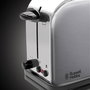 Russell Hobbs 21396-56 Grille-pain avec rainure allongée, thermostat réglable, fonction pain surgelé et bac à miettes amovible, blanc Oxford