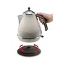 DELONGHI Bouilloire électrique Icona Vintage KBOV 2001.BG 1.7 L 2000 W - Résistance cachée en inox, arrêt automatique, base 360°, filtre amovible