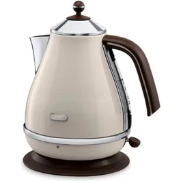 DELONGHI Bouilloire électrique Icona Vintage KBOV 2001.BG 1.7 L 2000 W - Résistance cachée en inox, arrêt automatique, base 360°, filtre amovible