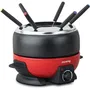 H.Koenig ALP1800 Appareil à fondue 6 personnes, 2 litres, thermostat réglable 25-190°C, 800W, rouge/noir