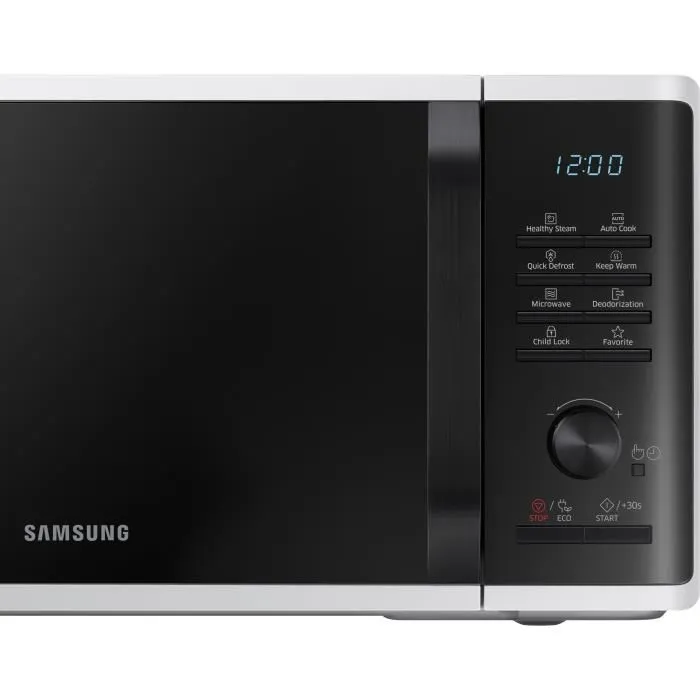 Samsung Micro-ondes solo MS23K3555EW 23L Blanc avec contrôle électronique et bouton, fonction maintien au chaud et dégivrage rapide Samsung Micro-ondes solo MS23K3555EW 23L Blanc avec contrôle électronique et bouton, fonction maintien au chaud et dégivrage rapide