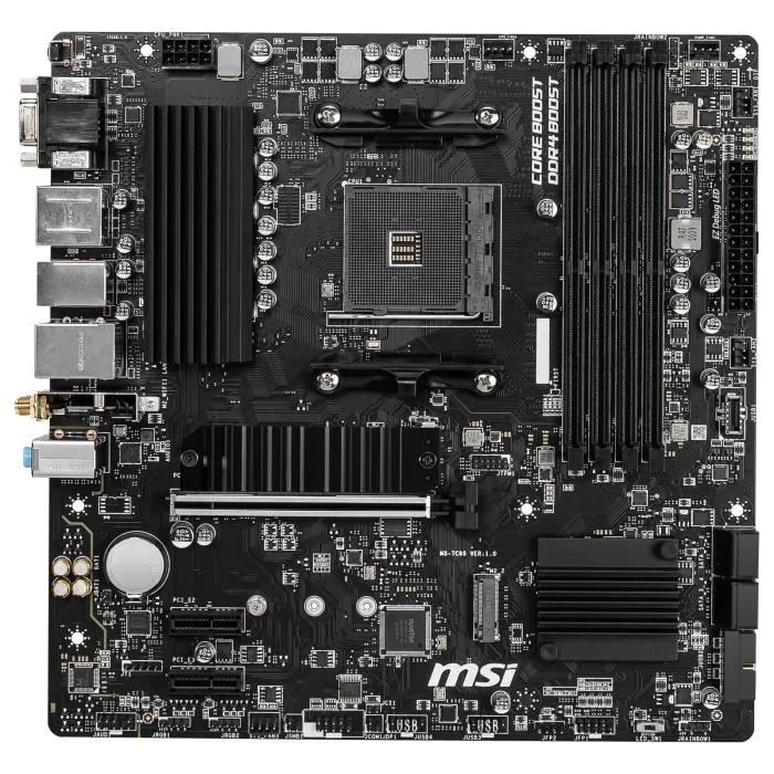 MSI Carte mère B550M PRO-VDH WiFi, Socket AM4, AMD B550, Micro-ATX, 4x slots DDR4, 2x M.2, USB 3.2, HDMI, DisplayPort, Réseau 2.5G, WiFi 6, Bluetooth MSI Carte mère B550M PRO-VDH WiFi, Socket AM4, AMD B550, Micro-ATX, 4x slots DDR4, 2x M.2, USB 3.2, HDMI, DisplayPort, Réseau 2.5G, WiFi 6, Bluetooth