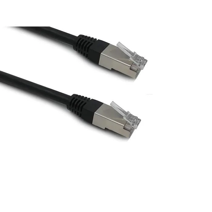 Lineaire Câble Ethernet RJ45 Catégorie 6 PCJ6FNH 10m - Noir, Connecteur Or, AWG 24 - Pour connexion réseau haute qualité