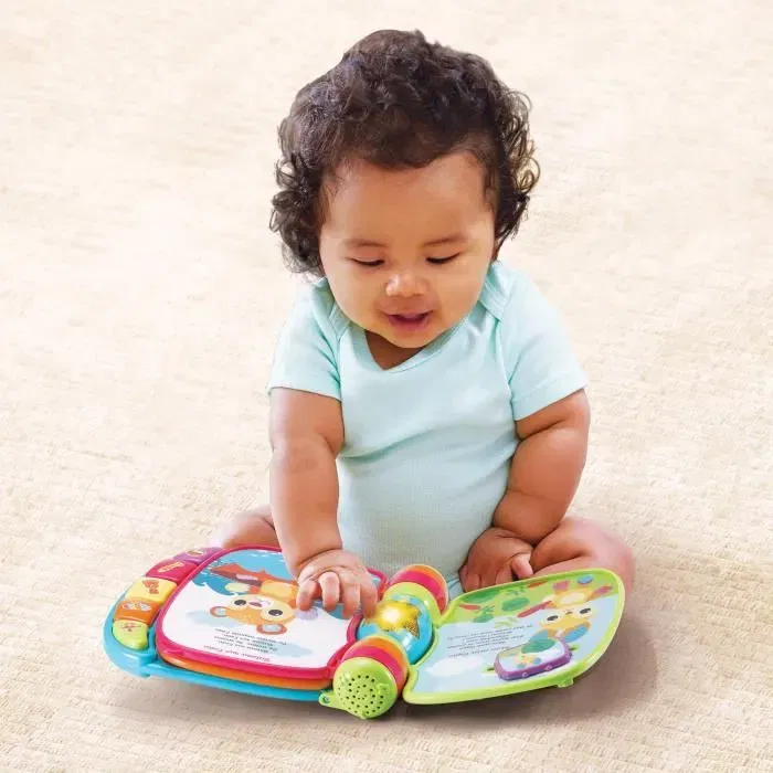 Vtech Baby Super Livre Enchanté des Baby Loulous Bleu - Livre Interactif Éveil Bébé 6 à 36 Mois