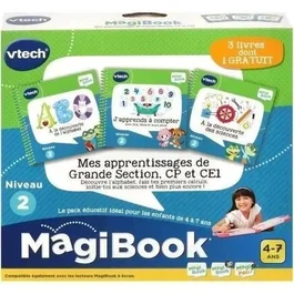 Vtech Livre Interactif Magibook - Mes Apprentissages de Grande Section, CP et CE1 - Pack de 3 livres