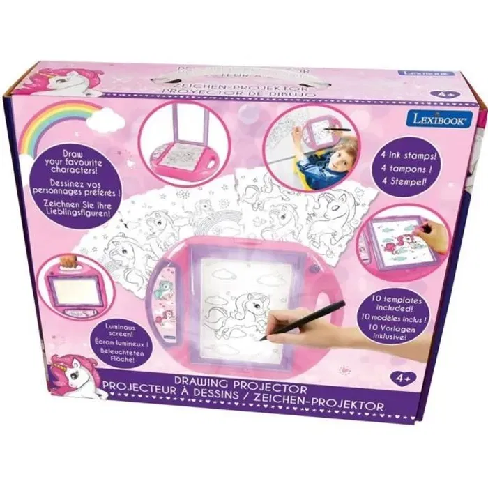 Lexibook Projecteur à Dessins Licorne - Avec Modèles et 4 Tampons - Écran Lumineux - Jouet pour Enfant à Partir de 4 Ans Lexibook Projecteur à Dessins Licorne - Avec Modèles et 4 Tampons - Écran Lumineux - Jouet pour Enfant à Partir de 4 Ans