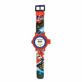 LEXIBOOK Lexibook Montre Digital Mario Kart Projetable - Montre-Bracelet Enfant avec 20 Images à Projeter, Message Codé et Bracelet Ajustable - Licence Nintendo - À Partir de 3 Ans