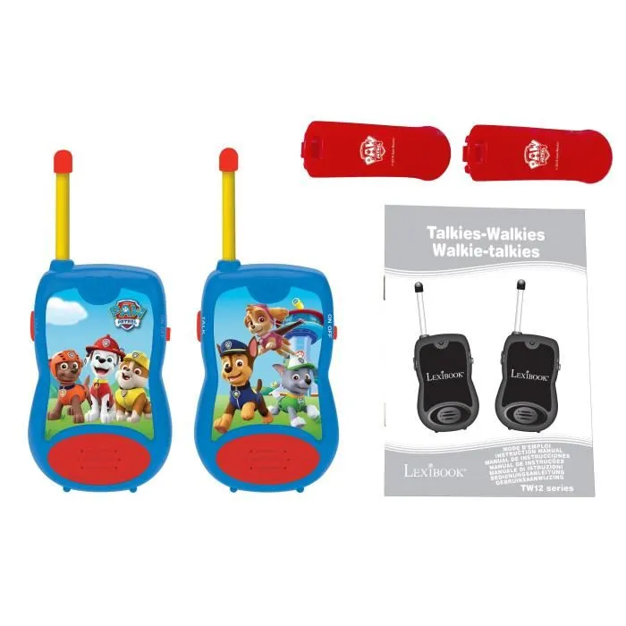 Lexibook Talkies-Walkies Pat' Patrouille pour enfants, portée 100 mètres, 2 canaux, piles 9V - Jeu d'aventure communicant