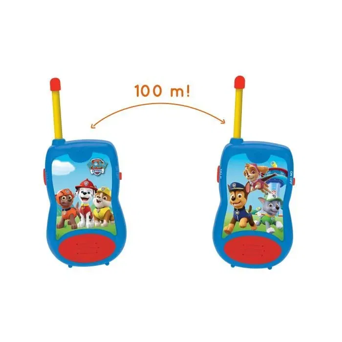Lexibook Talkies-Walkies Pat' Patrouille pour enfants, portée 100 mètres, 2 canaux, piles 9V - Jeu d'aventure communicant