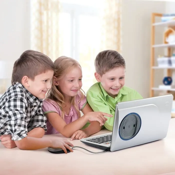 VTech Genio - Ordinateur éducatif pour enfants de 5 à 12 ans (gris) - Plus de 50 activités et applications dont traitement de texte