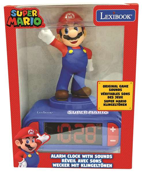Lexibook Réveil Enfant Super Mario Rl800Ni avec Alarme et Sons du Jeu pour Filles et Garçons dès 3 Ans