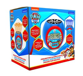 LEXIBOOK Réveil Projection Enfant Paw Patrol avec Écran LCD Rétroéclairé Bleu - Personnages Marshall, Rubble, Chase, Skye, Everest - Alarme Snooze et Minuteur