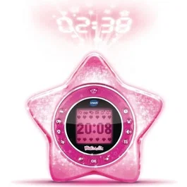 VTECH KidiMagic Starlight Rose - Réveil magique pour enfant 6-12 ans, langue française - Projection heure, étoile lumineuse, horloge parlante, radio, enceinte MP3, jeux