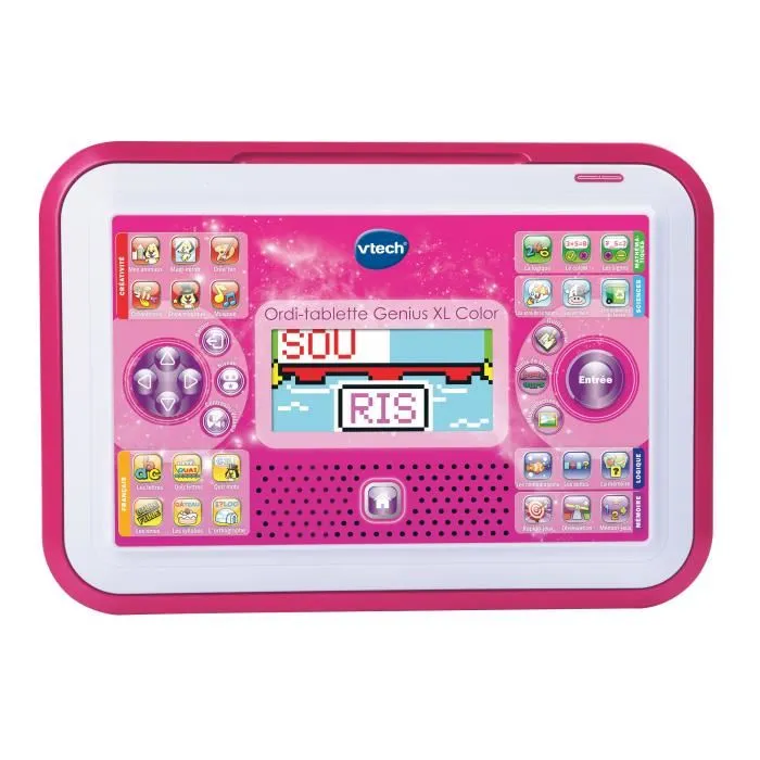 VTECH Genius XL - Ordi-Tablette Éducative Enfant à Écran Couleur 2 en 1 - Version Française - Rose - Dès 5 Ans