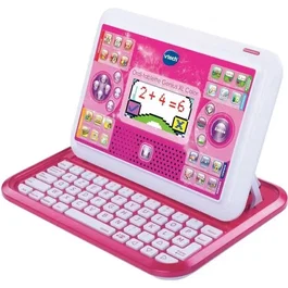 VTECH Genius XL - Ordi-Tablette Éducative Enfant à Écran Couleur 2 en 1 - Version Française - Rose - Dès 5 Ans