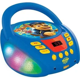Lexibook Lecteur CD Bluetooth Paw Patrol Pat' Patrouille avec Effets Lumineux, Microphone et Audio Auxiliaire pour Enfants