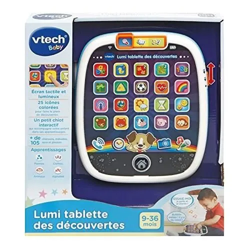 VTECH BABY Tablette Lumi des Découvertes Blanche - Jouet tactile et lumineux avec 25 touches pour l'éveil des bébés de 9 à 36 mois VTECH BABY Tablette Lumi des Découvertes Blanche - Jouet tactile et lumineux avec 25 touches pour l'éveil des bébés de 9 à 36 mois